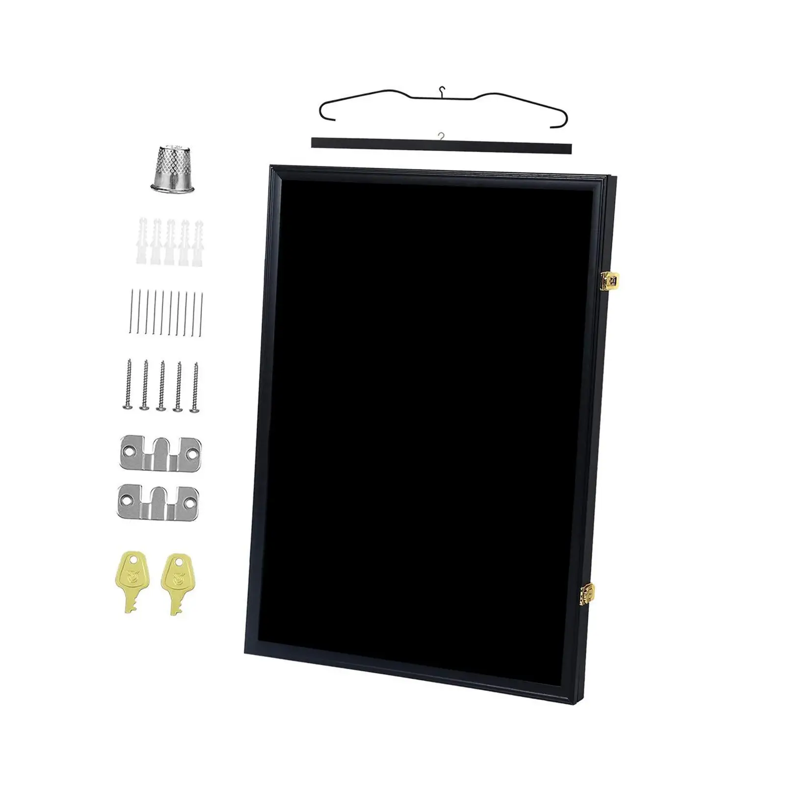 

Jersey Frame Display Case with Wood Hanger and Metal Hanger 60x80cm Uniform T-shirt Organizer for Basketball Multifunctional