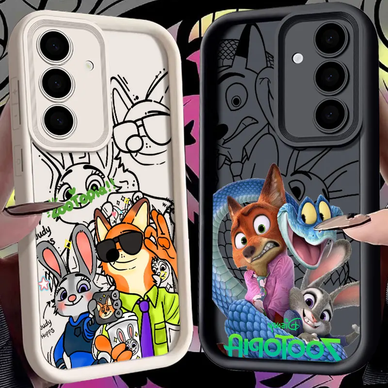 

Soft Case For Samsung Galaxy S26 S25 Ultra S24 S23 Plus S22 S21 S20 FE Shockproof Protection Phone Cover Disney Zootopia Cartoon