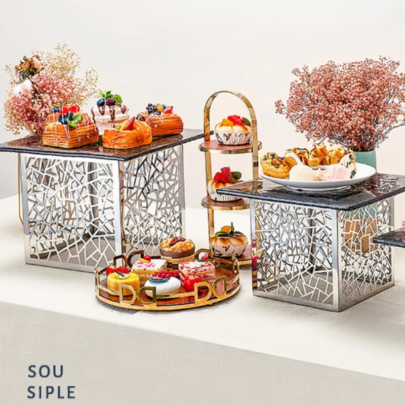 

Rust steel cake Dim sum rack Creative fruit plate Cold food Dessert tea break show rack