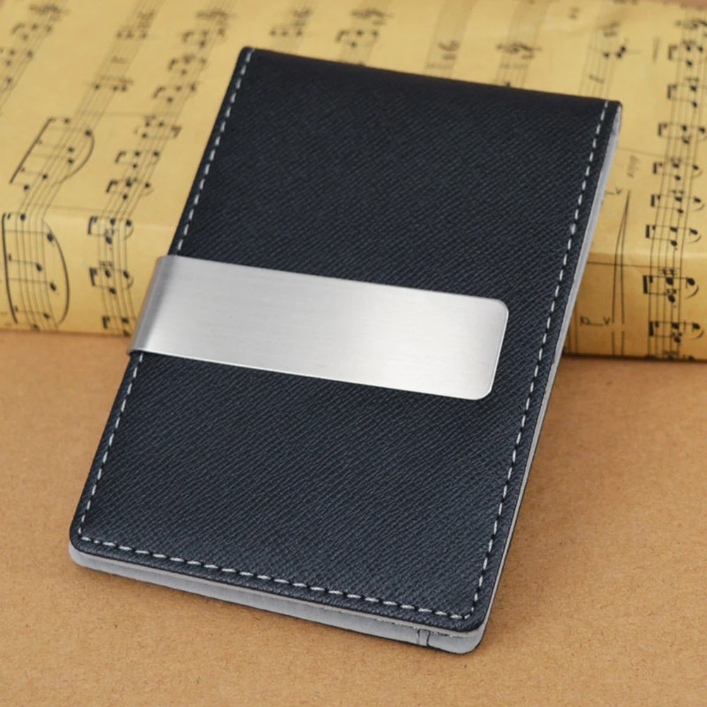 Free ship Fashion Men\'s Leather Money Clips Wallet Multifunctional Thin Man Card Purses Women Metal Clamp For Money Cash Holder