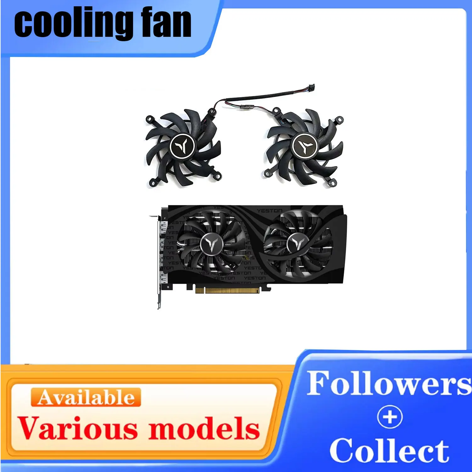 New For YESTON Radeon RX6500 6600 6600XT 8GB GAEA Graphics Card Replacement Fan