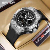 SANDA new 3198 men's electronic watch Korean version dual screen sports multi-functional waterproof men's electronic watch 2025