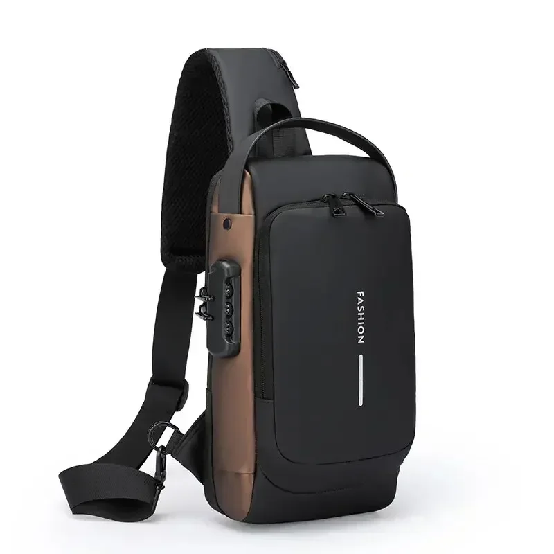 Bolso de hombro multifunción antirrobo USB para hombre, bandolera cruzada de viaje, bolsas de pecho, paquete de mensajero