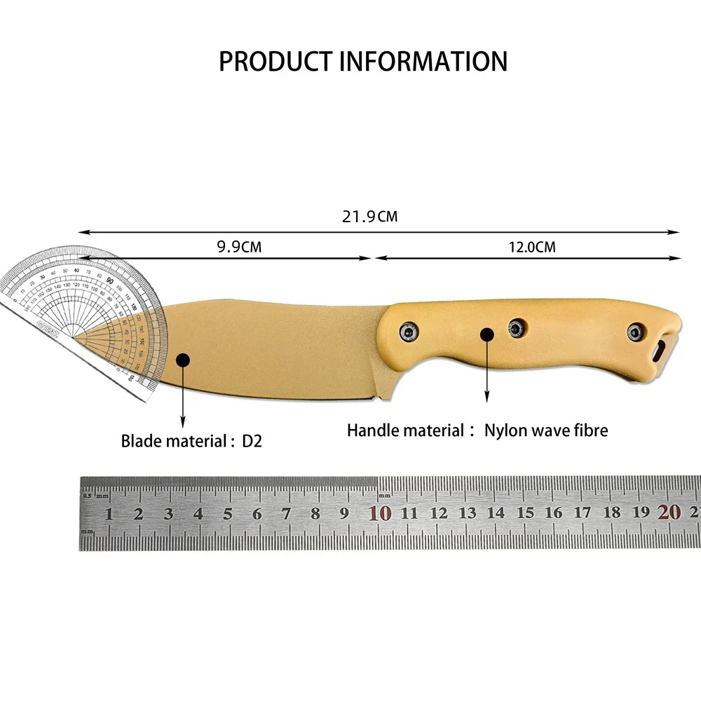 Portable Becker BK19 Nessmuk Fixed Knife D2 Nessmuk Blade Nylon Glass Fiber Handles Tactical Polymer Knives Outdoor Hunting Tool