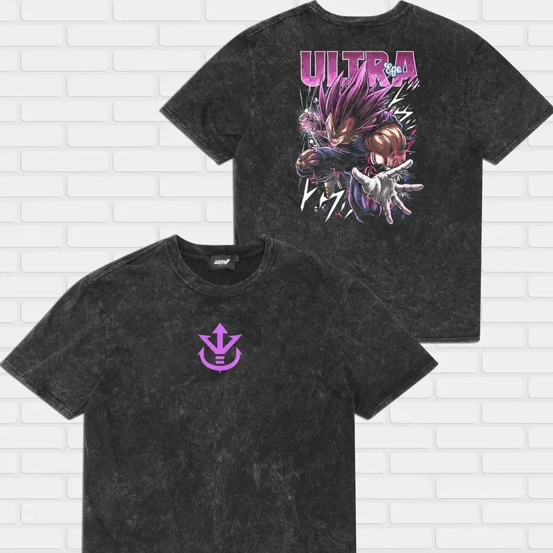 

2026 Beigeta Ultra Ego Washed Pure Cotton Dragon Ball Super Streetwear T-Shirt - Comfortable, Breathable, High-Quality, Ins