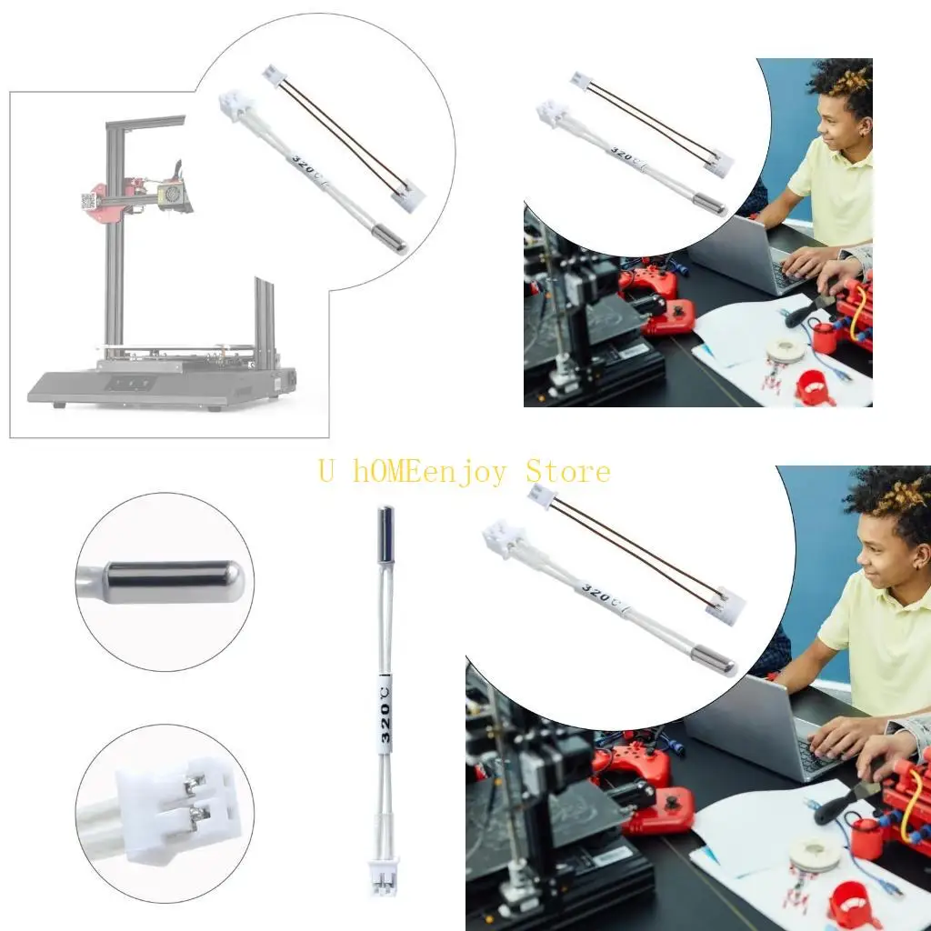 

B0KF ABS Printing Accessories Heat Resistant Thermistor with Heater Tube for K1/K1C/K1Max/Ender3 V3KE Hotend Models