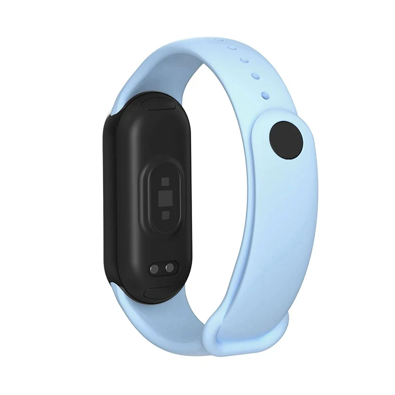 สายซิลิโคนสำหรับ Xiaomi Mi band 8สายรัดข้อมือกีฬาพร้อมสแน็ปโลหะเลื่อนรื้อสำหรับสายรัดข้อมือ Xiaomi band 8 NFC
