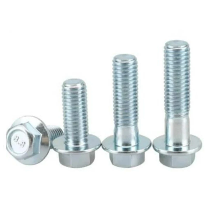 5-100pcs M5 M6 M8 M10 M12 GB5787 External Hexagon Flange Bolts 8.8 Grade Zinc Plated Hexagonal Flange Screws Full/Half Thread