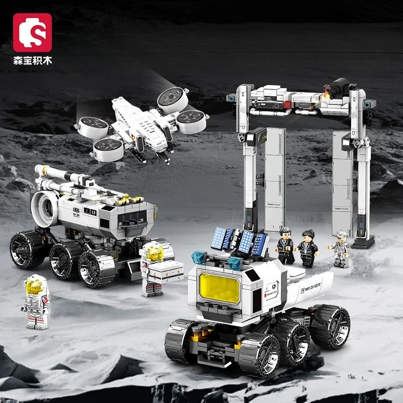 

SEMBO BLOCK The Wandering Earth Base, мобильный автомобиль, транспортный автомобиль, дрон, строительные блоки, игрушка для мальчиков