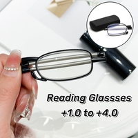 Folding Portable Zipper Bag Reading Glasses New Antenna Telescopic Legs Anti-blue Presbyopia Glasses Ultra Light Unisex Glasses