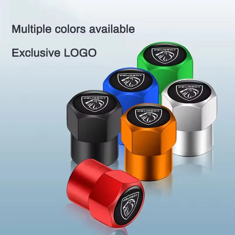 

4pcs/Set High-quality Metal Universal Car Wheel Tire Valve Caps Accessories For Peugeot 206 307 308 207 3008 208 407 508 2008