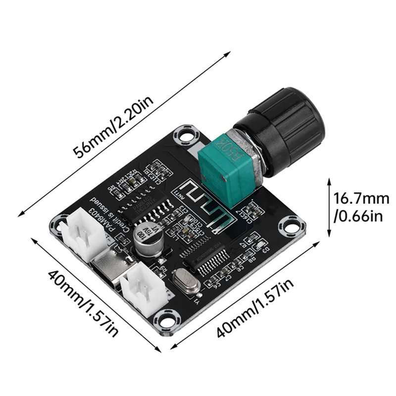 At12 tipo-c 5w + 5w mini pam8403 placa amplificadora digital compatível com bluetooth com módulo amplificador de volume ajustável dc5v