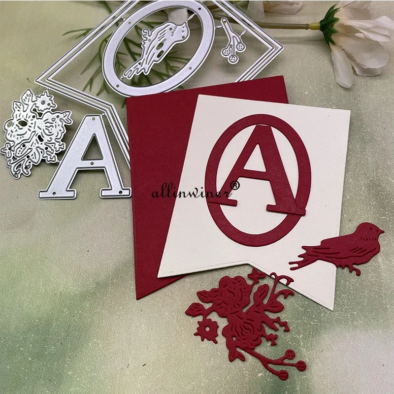 

Letters flowers bird frame Metal Cutting Dies Stencils Die Cut for DIY Scrapbooking Album Paper Card Embossing