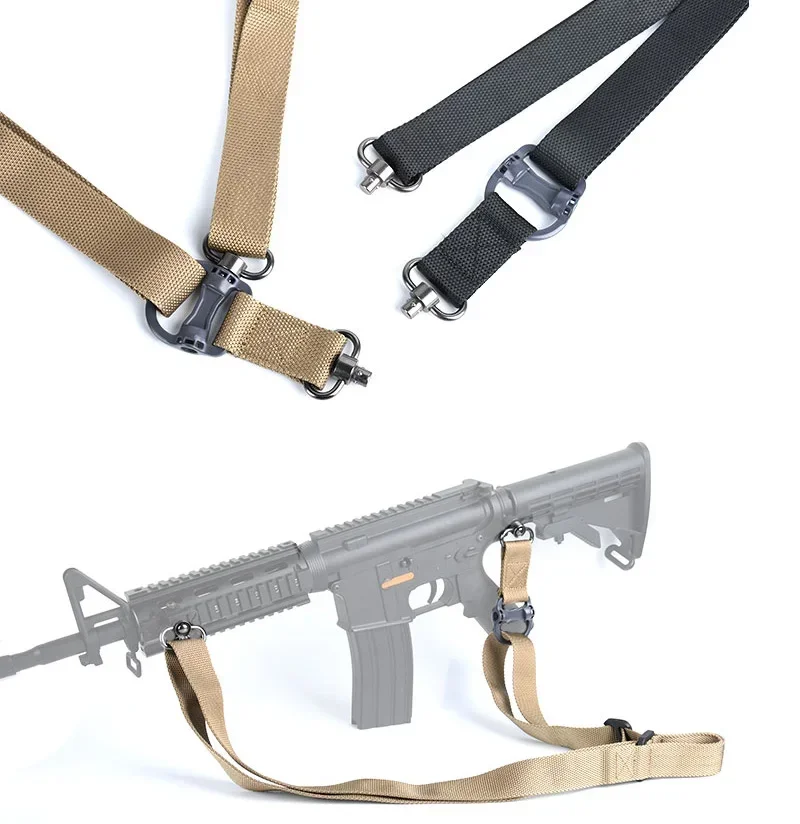 Adjustable MS4 Rifle Sling Gun QD Metal Strap Swivel Tactical Nylon 2 Points Weapon Multi Mission Release Airsoft Hunting Access