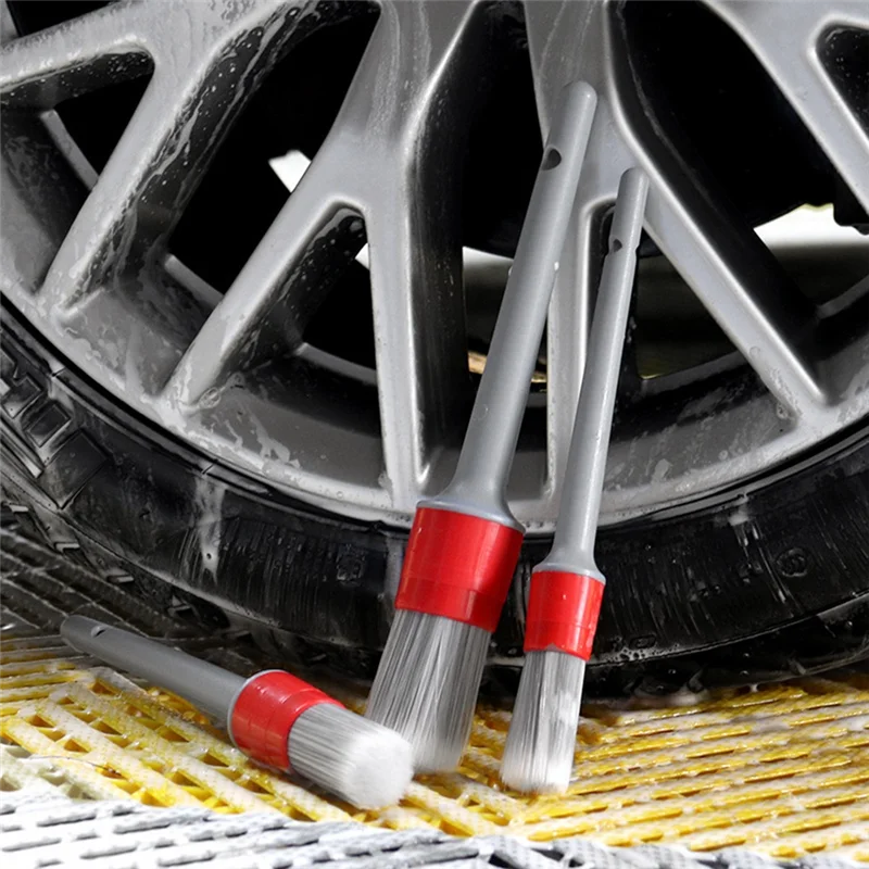 Супермягкие синтетические щетки для детализации, ручка для колес, шин, моторного отсека, кожаных сидений, дверных панелей