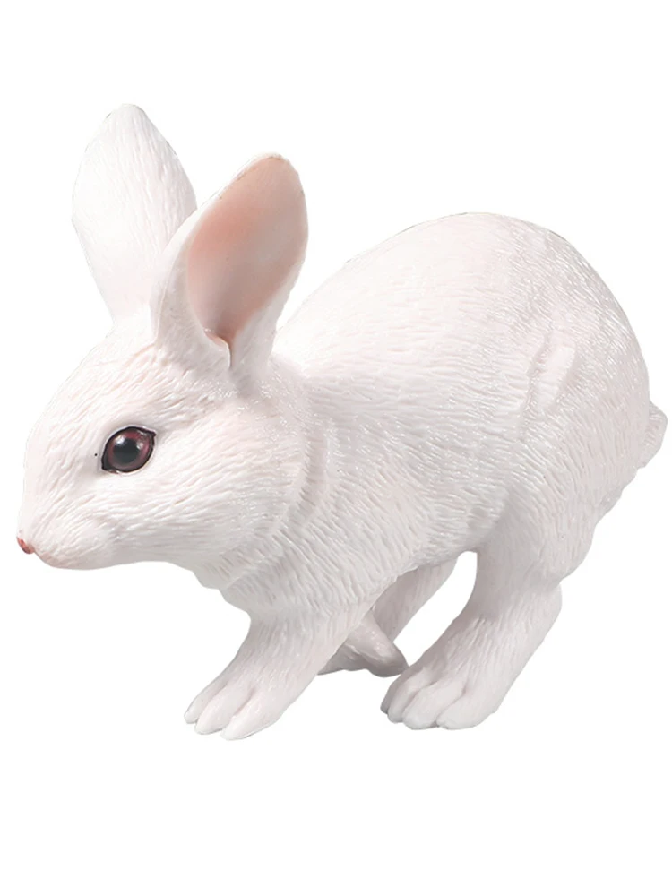 Jouet Animal modèle de Simulation éducatif mignon-pvc lièvre arctique lapin lapin figurine d'action d'animal de ferme pour la décoration des enfants