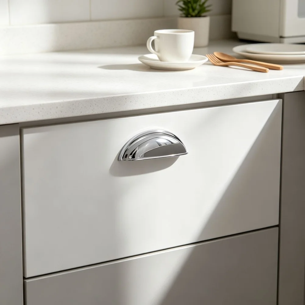 Zinc Alloy Drawer Pull Style Rounded Shell Handle For Kitchen Cabinet Wardrobe Furniture Hardware Accessories