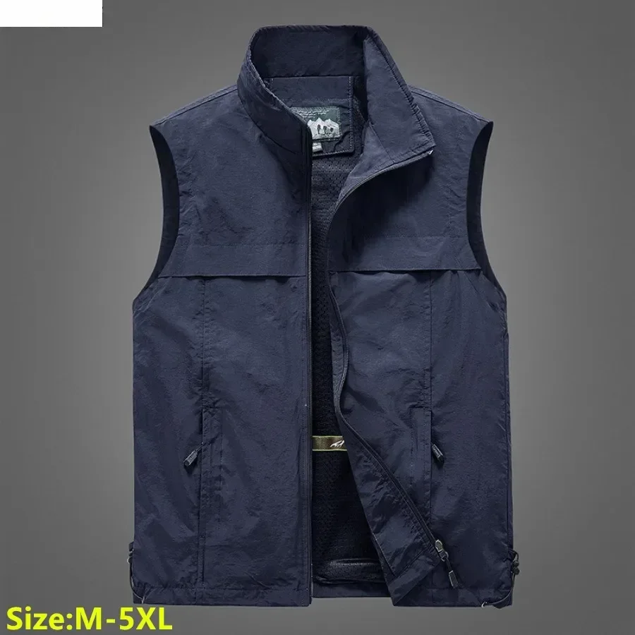 

New Men's Lightweight Outdoor Vest Work Hiking Fishing Photo Travel Vest Men Running Sports Sleeveless Coats Mesh Waistcoat