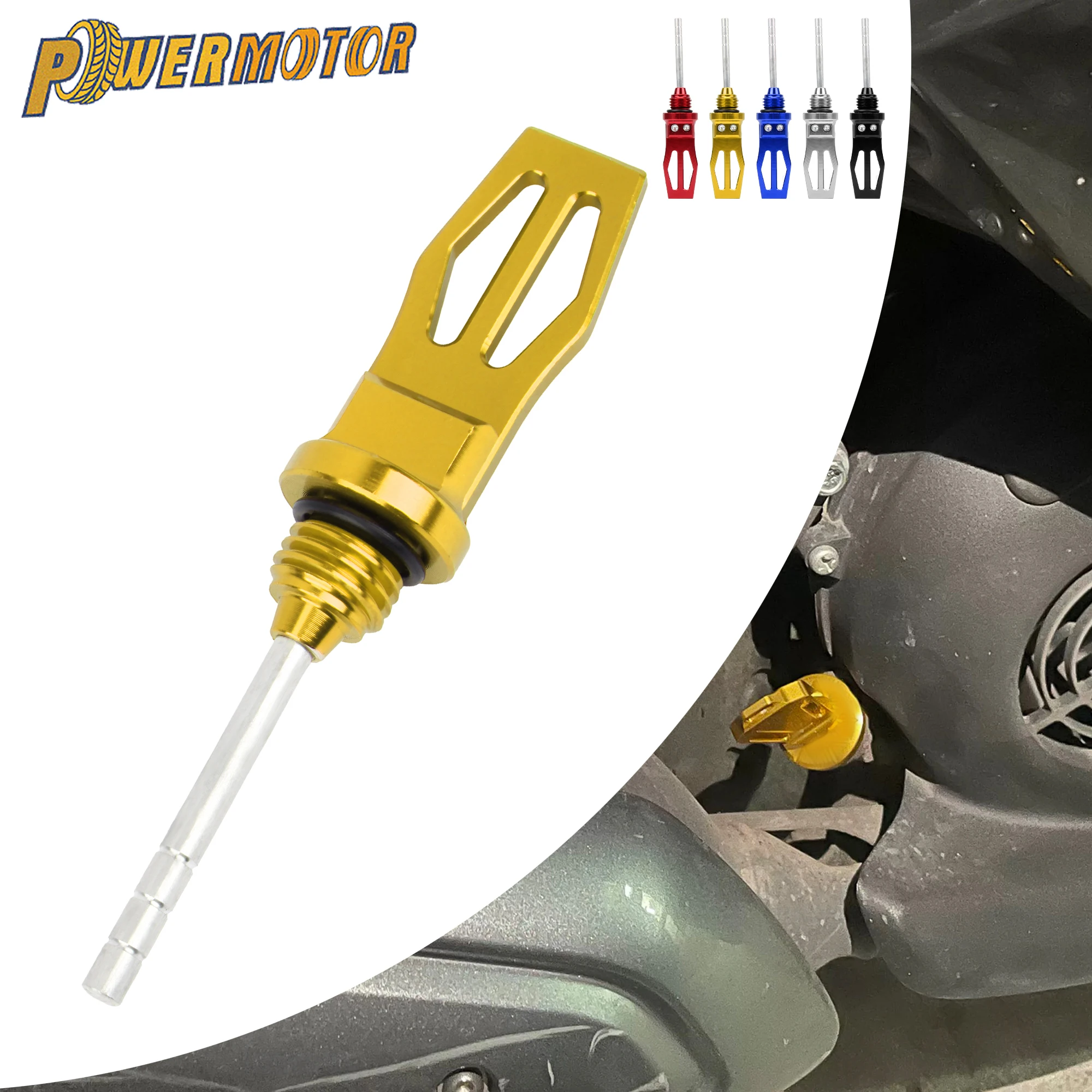 

For GY6 Motorcycle Engine Oil Level Dipstick Decorative Cover CNC Aluminum Accessories Universal ATV Scooters Modified Parts