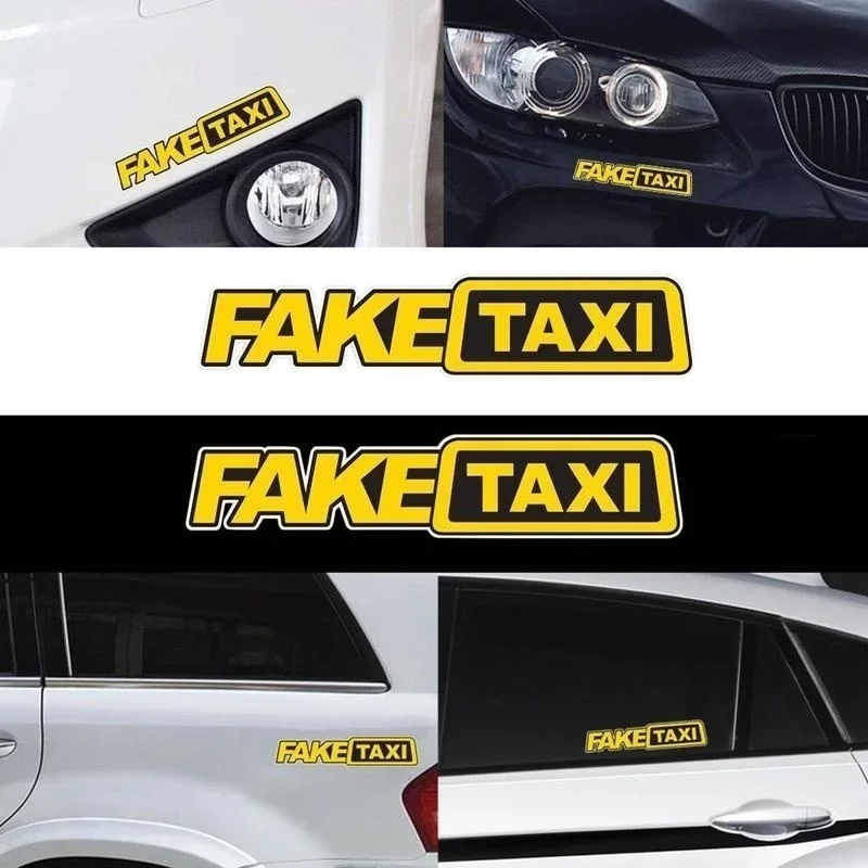 1Pcs Fake Taxi Sticker Funny Car Window Stickers Creative and Personalized Creative Patterns Car Glass Decoration Accessories view 4