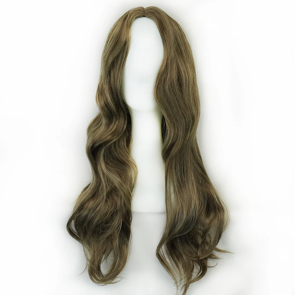 

Synthetic Hair Rose Net Wig Brown with Grey Natural Hair Long Daily Use Wigs Middle Part Curly Wig for Women