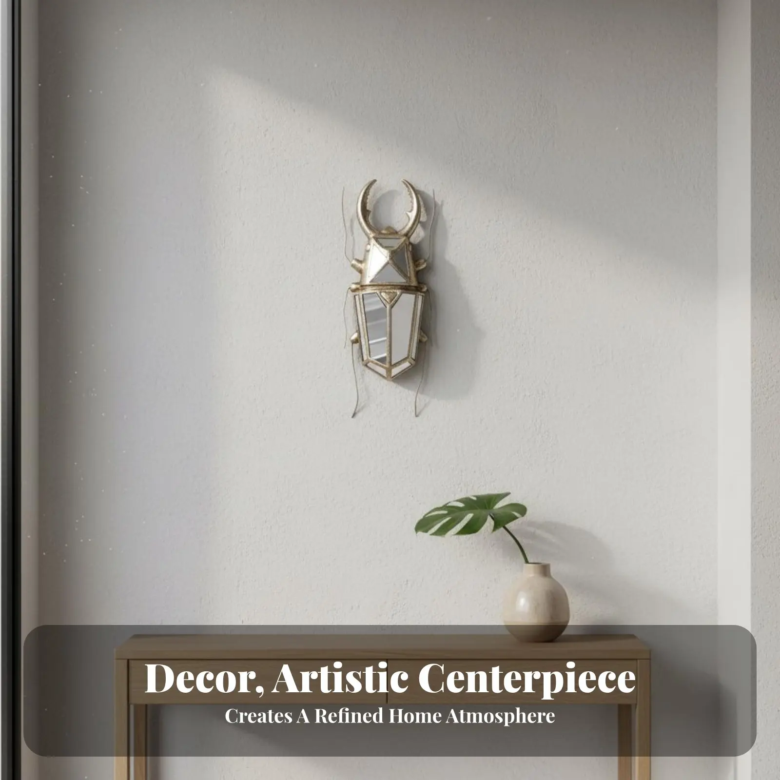 Wall Mirror Statement Piece Stag Beetle Wall Mirror Vintage Sculpture Distinctive Design House Decoration