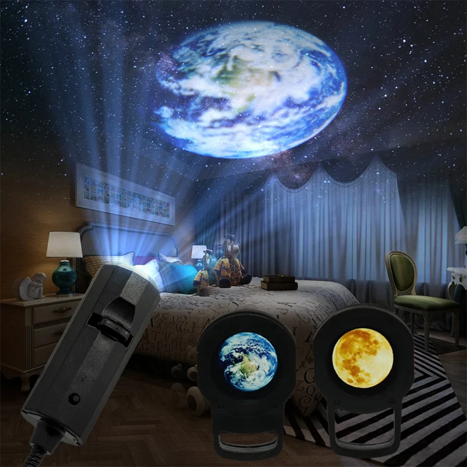 Create a charming atmosphere with this adorable Cute 3D Earth Night Light Projector. Perfect for bedroom, car roof decor, and ba