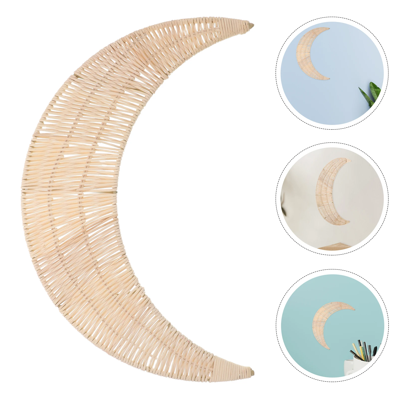 

Moon Wall Decoration Shape Wreath Boho Art Rustic Pendant Nursery Iron Handmade