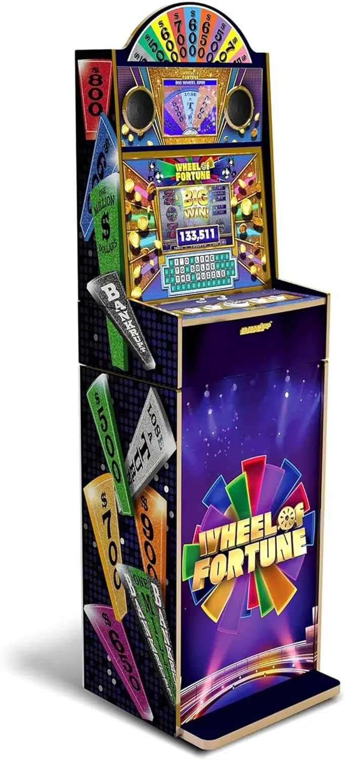 Wheel of Fortune Casinocade Deluxe Arcade Game Armário de pé de 5 pés de altura