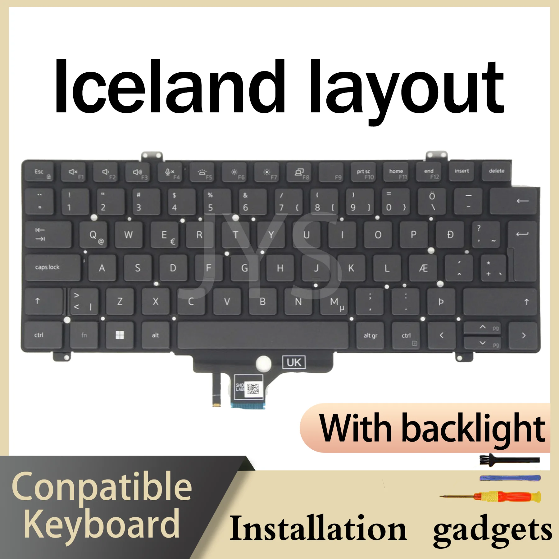 For Dell Latitude 5420 5421 5430 7420 7430 7520 7521 backlit keyboard IN IS IT LA NO NORD PT RU SE SI TR UK UKR US layout