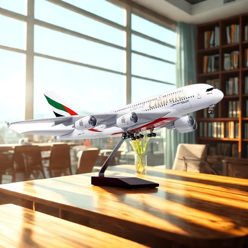 

1/160 Airbus A380 UAE/Emirates 18 inchs Large Model Diecast Airplane Model Kits with Stand Airliner Model Plane Toy Display