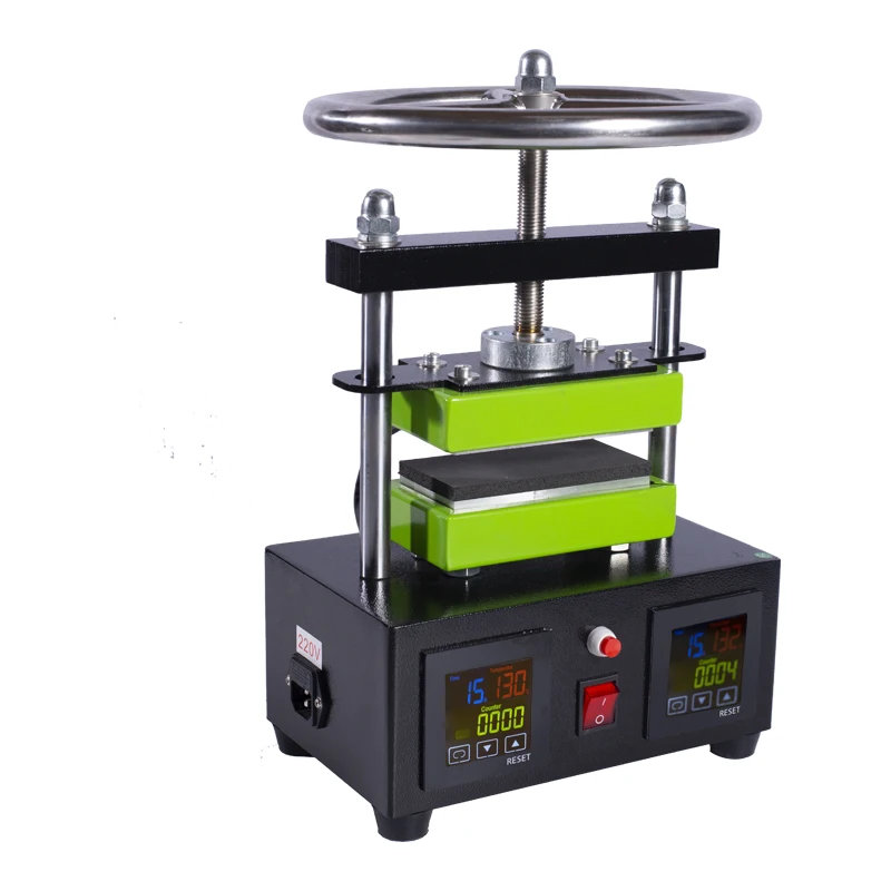 

CK220 Manual Hydraulic Pressure Machine Dual Heat Plates Machine Plate Size 6*12cm With Twist