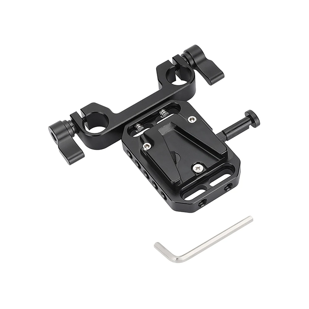 CAMVATE V قفل جبل لوحة البطارية مع 15 مللي متر السكك الحديدية قضيب حامل المشبك ل قفص الكاميرا تلاعب/الكتف جبل تلاعب