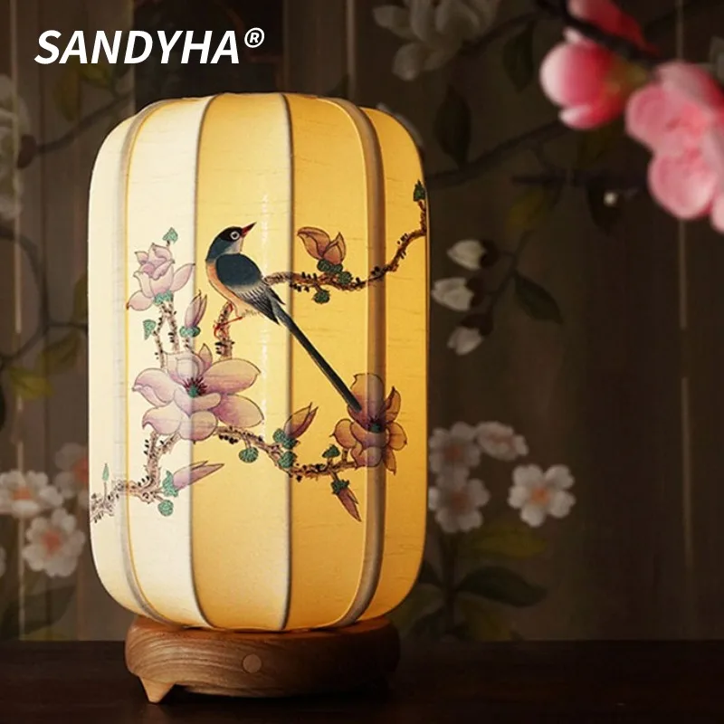 SANDYHA Handmade Chinese Retro Floor Lamp LED Decorative Light for Art Decor Bedroom Living Room Stylish Lighting Fixture