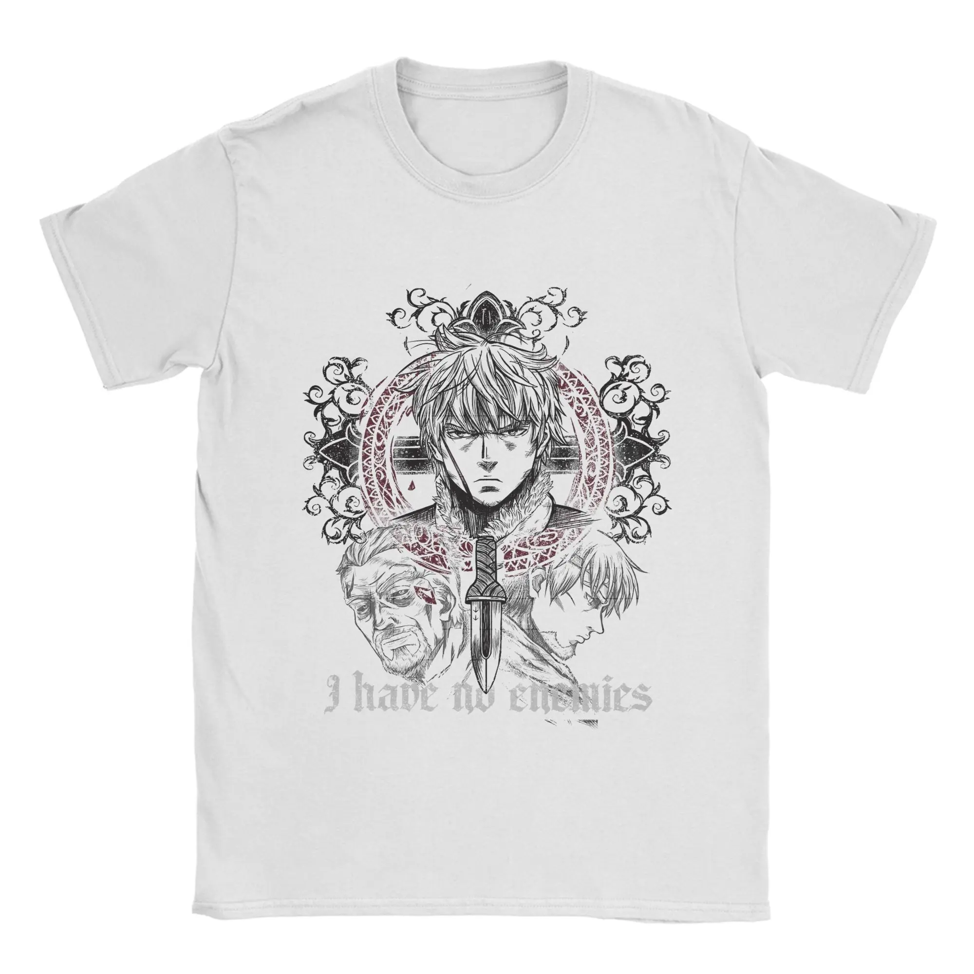

Men's T-Shirt V-Vinland S-Sagas Vintage Cotton Tee Shirt Short Sleeve T Shirt Crew Neck Clothing Graphic Printed