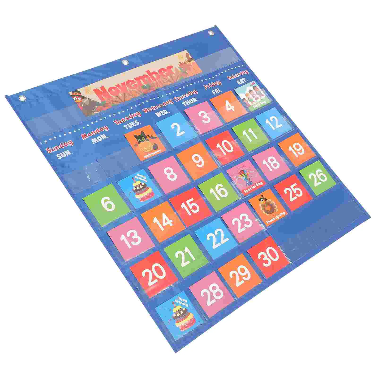 

Calendar Classroom Office Advent for Children Kids Learning Clock Nylon Play Rugs Playroom Hanging