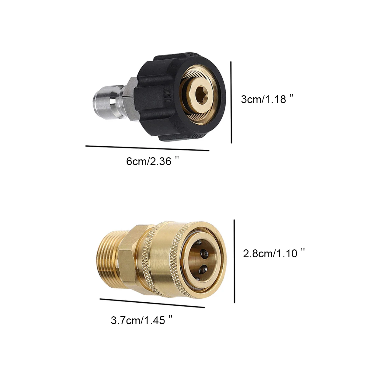 Strumento pratico Set di adattatori per idropulitrice giornaliero Raccordi a connessione rapida Spina da M22-14 a 3/8 per tubo idropulitrice