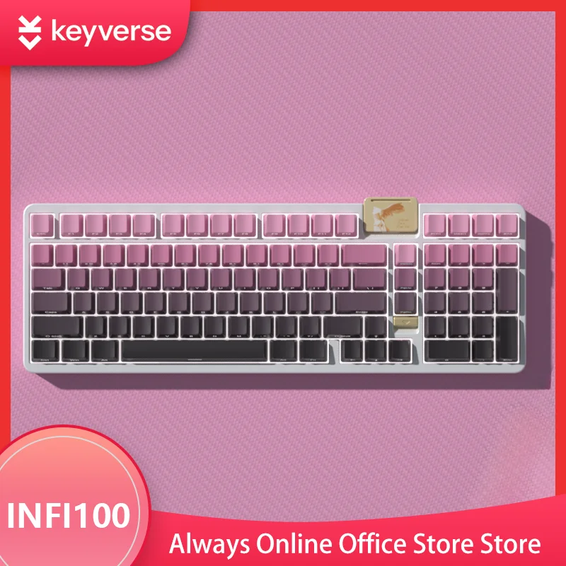 Keyverse Infi100 Three mode Mechanical Keyboard wireless  CNC Aluminium alloy Gaming keyboard 6000mah Customized keyboard Gift