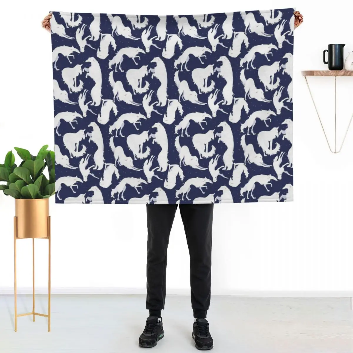 

Borzoi Throw Blanket Fuzzy Plush Throw Blanket for Sofa Chair