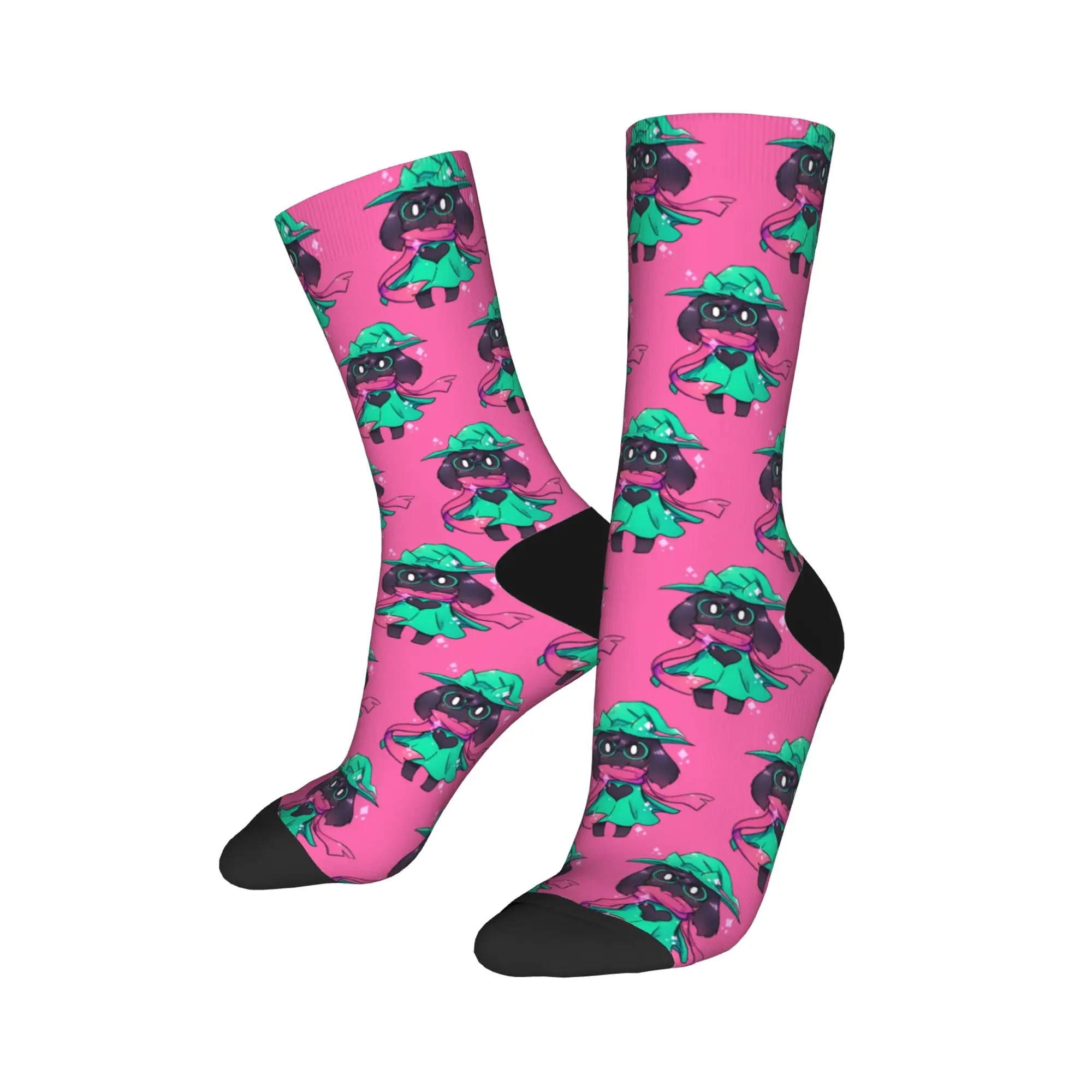 Deltarune Ralsei Chibi calcetines hombres mujeres poliéster divertidos calcetines felices Hip Hop Primavera Verano Otoño Invierno calcetines de tubo medio regalos