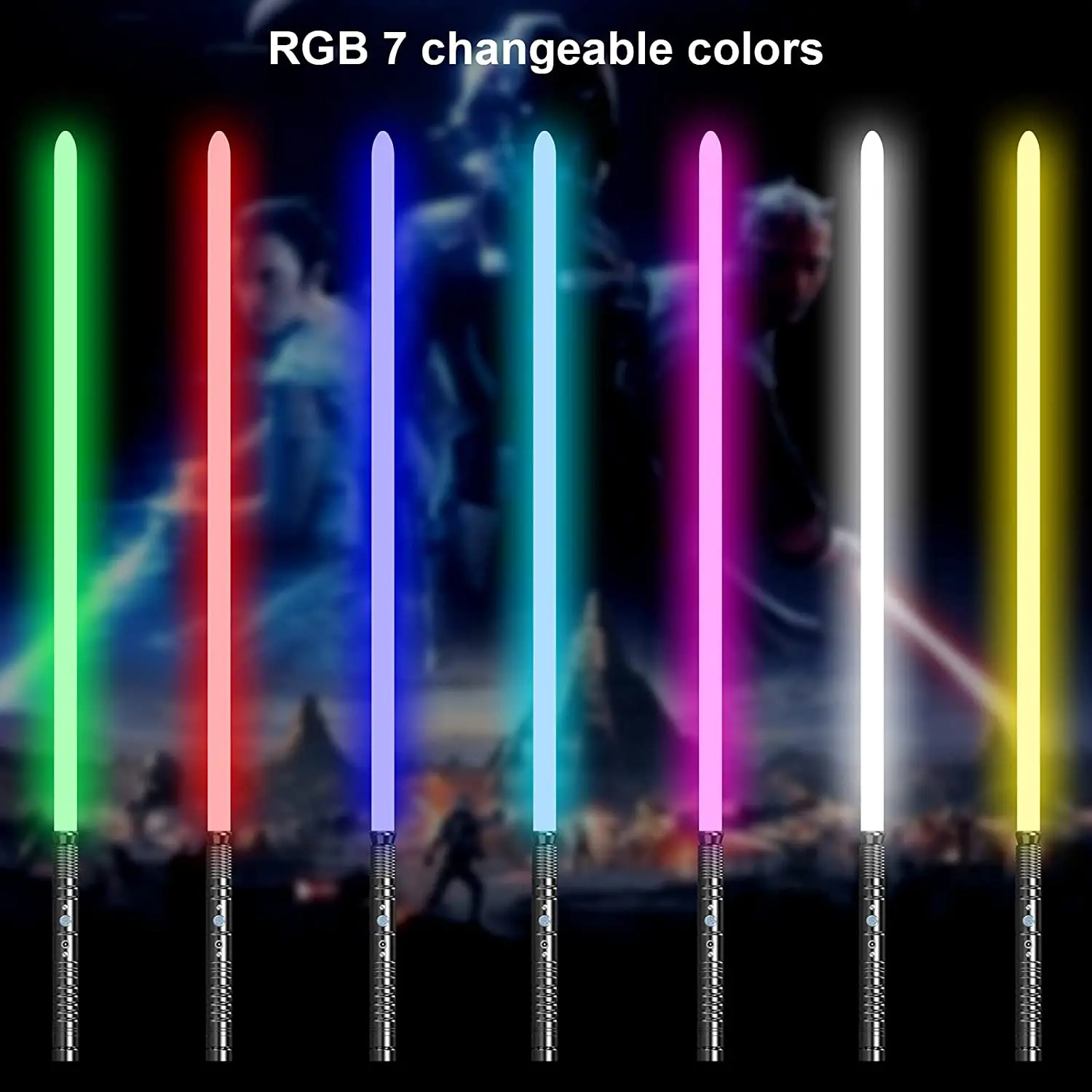 WANARICO Variable Metall Griff Lichtschwert RGB 7-Farbe Mit Schlagen Sound Wirkung FX Duel Lichtschwert Metel Griff LED USB lade