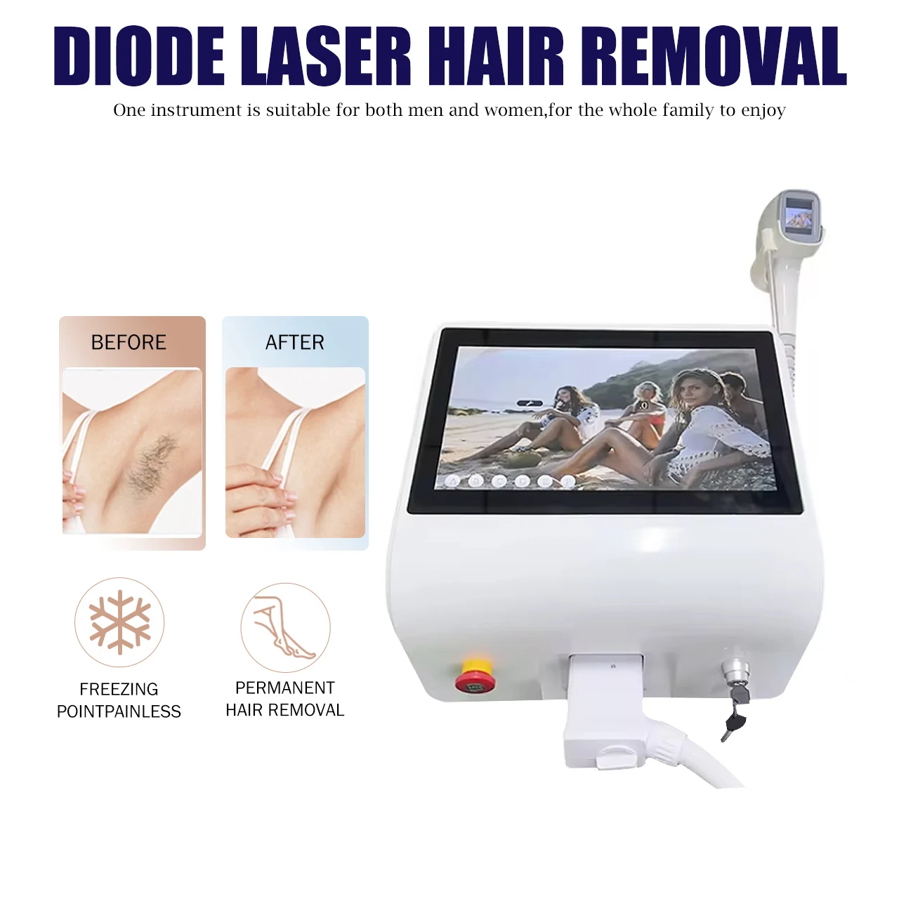 Женское постоянное лазерное удаление волос - домашний эпилятор для ног, линии бикини, лица, гладкая кожа, поддержка настройки, 6-16 бар