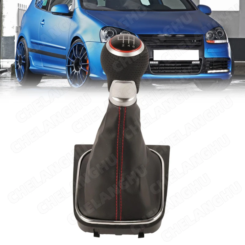 5 / 6 Speed Gear Stick Shift Knob Boot For VW Golf 5 6 MK5 MK6 R32 R20 GTD GTI 2004 2005 2006 2007 2008 2009 2010 2011 2012 2013
