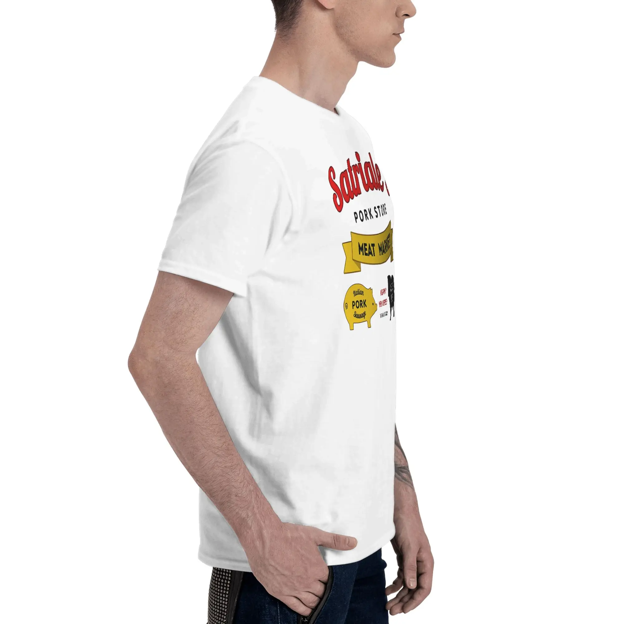 Satriale's Pork Store Loose Reversible T-shirt Daily Lazy Cotton Tee