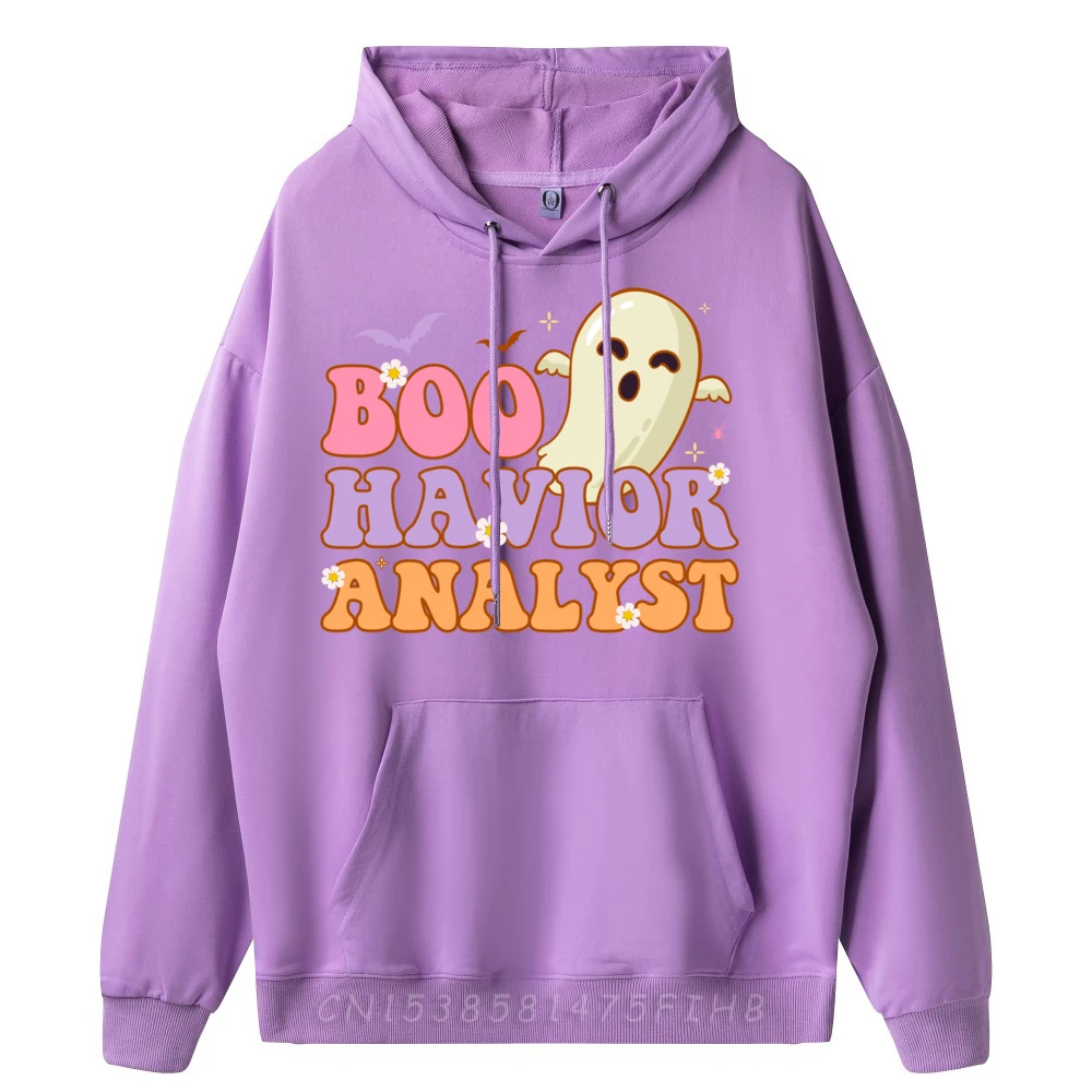 Boo Havior Analyst Retro ABA Therapist BCBA Halloween Ghost Graphic Pullover Limited Time Special Men's Clothing Deals Vegan
