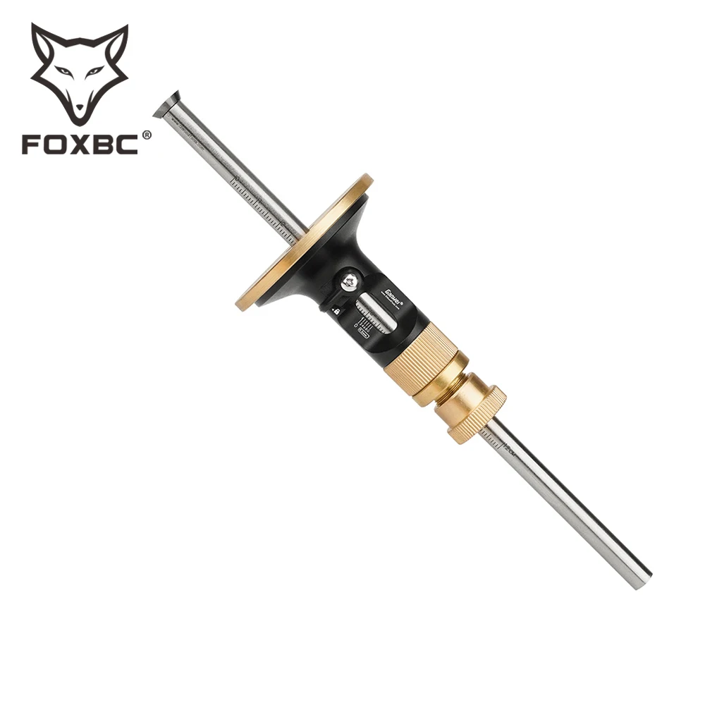 FOXBC Wheel Marking Gauge Woodworking Marking Scriber With 2 Replacement Cutters Solid Metal Bar Wood Scribe Tool For Carpenter