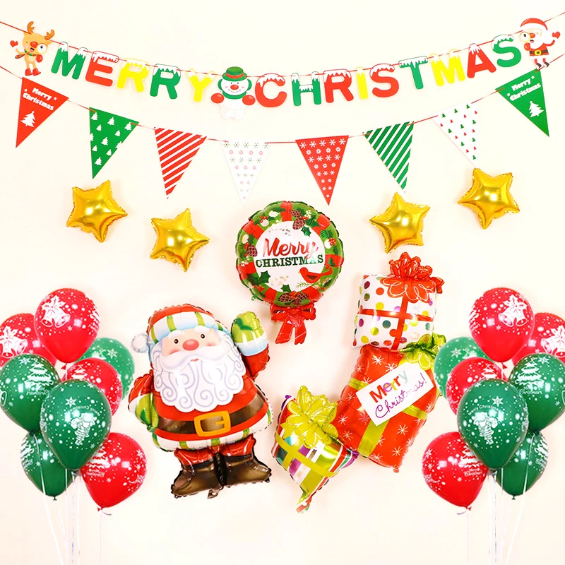 

Christmas Decoration Balloon Suit Happy New Year Decor Ballon Cartoon Aluminum Film Baloon Package Wholesale Room Layout Toy