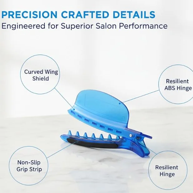 Anti-Slip 2-in-1 Heat Insulation Hair Sectioning Clips Professional Hair Extension Tools for Daily Hair Styling Salon Use