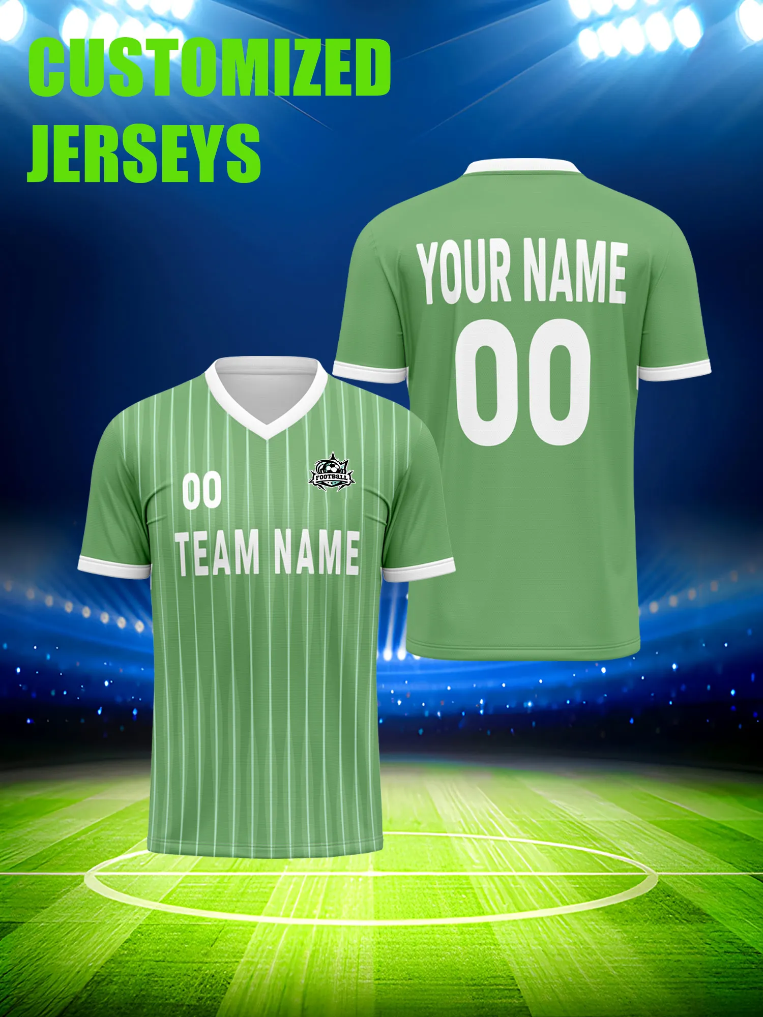 

Футболка для футбола с индивидуальным изображением, номером и именем, премиум-качество, прочная и долговечная фанатская экипировка