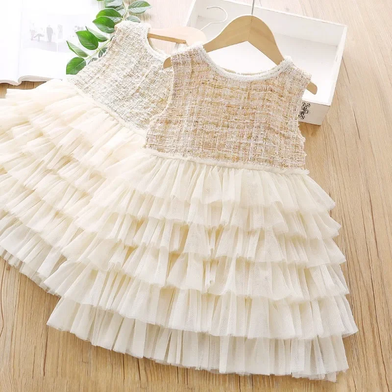 2024 Girl Baby Spring Autumn Fashion Bow Cake Princess Dress  Kids Birthday Party Elegant TUTU Dresses Clothes Vestido